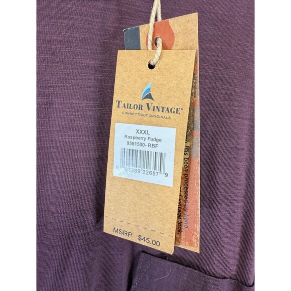 Tailor Vintage XXXL Men’s Long Sleeve Raspberry Fudge NWT - Picture 3 of 4
